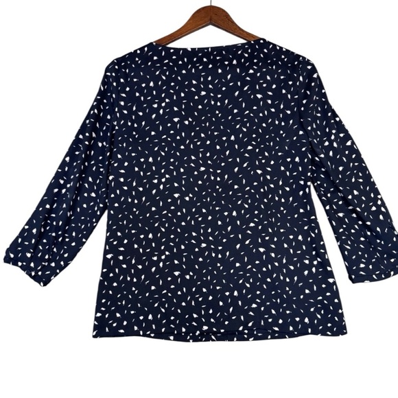 Ann Taylor LOFT Dark Blue Ruffled Blouse Extra Small - Picture 10 of 10